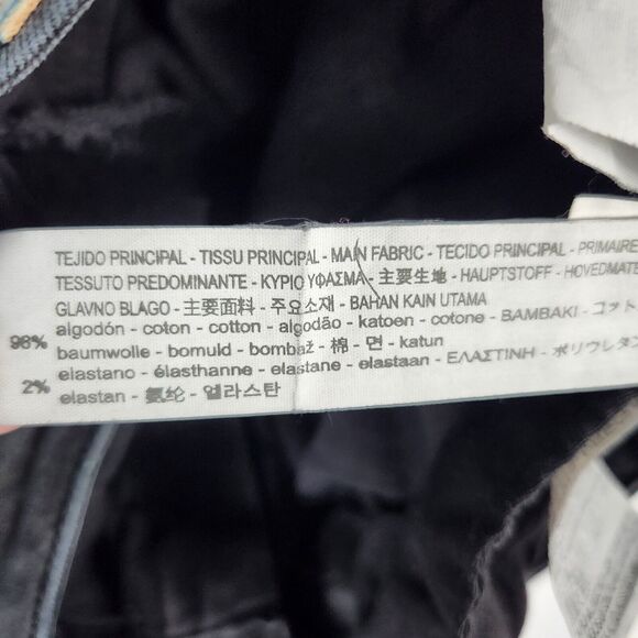 Zara Jeans Womens Sz 10 Black Koi Fish Embroidery Z1975 Denim Distressed Hems - Picture 9 of 11